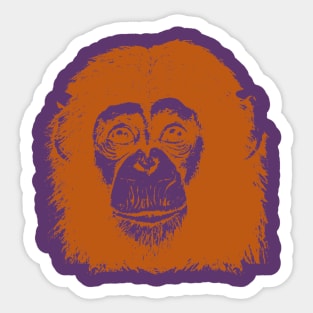 Orange Chimp face Sticker